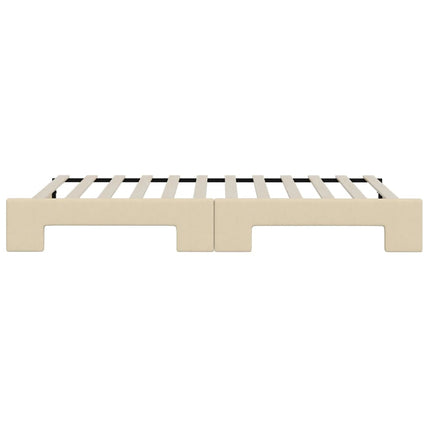 Divano Letto con Letto Estraibile Crema 80x200 cm Tessuto