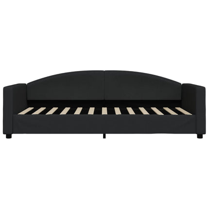 Divano Letto con Letto Estraibile Nero 90x200 cm in Tessuto