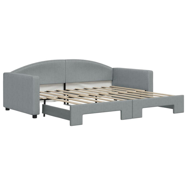 Divano Letto con Letto Estraibile Grigio Chiaro 90x190 Tessuto