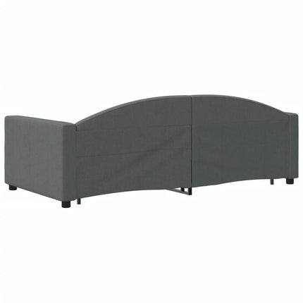 Divano Letto con Letto Estraibile Grigio Scuro 90x190cm Tessuto
