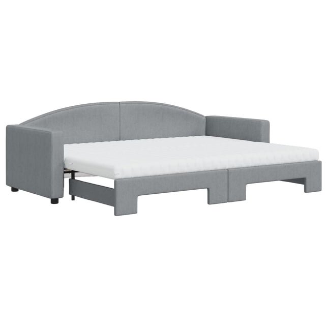 Divano Letto Estraibile Materassi Grigio Chiaro 80x200 Tessuto