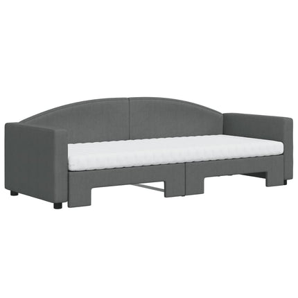 Divano Letto Estraibile Materassi Grigio Scuro 80x200cm Tessuto