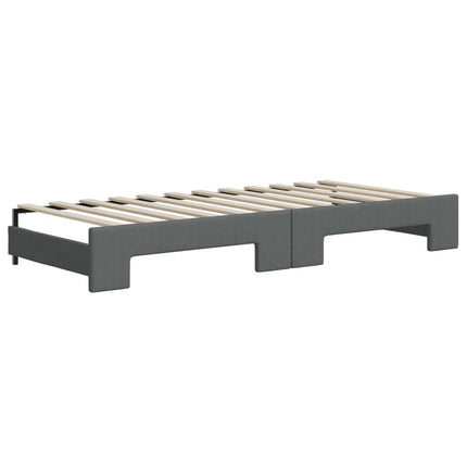 Divano Letto Estraibile Materassi Grigio Scuro 80x200cm Tessuto