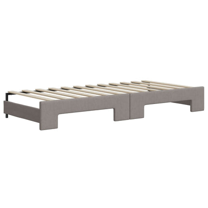Divano Letto Estraibile con Materassi Tortora 80x200 cm Tessuto