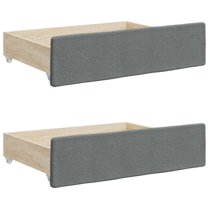 Divano Letto Estraibile Cassetti Grigio Scuro 100x200cm Tessuto