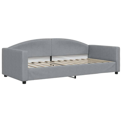 Divano Letto Estraibile Cassetti Grigio Chiaro 90x200cm Tessuto