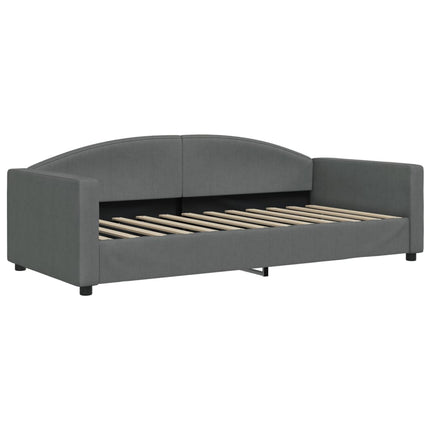 Divano Letto Estraibile Cassetti Grigio Scuro 90x200cm Tessuto
