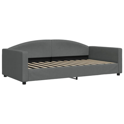 Divano Letto Estraibile Cassetti Grigio Scuro 100x200cm Tessuto