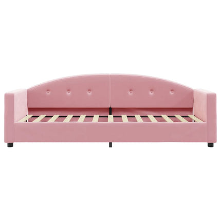 Divano Letto con Materasso Rosa 80x200 cm in Velluto