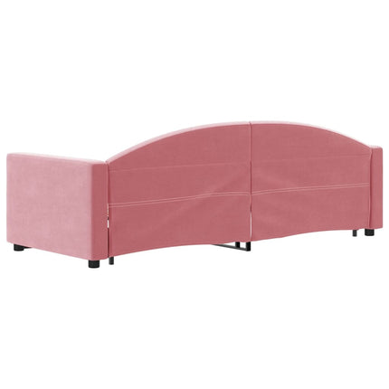 Divano Letto con Letto Estraibile Rosa 80x200 cm in Velluto