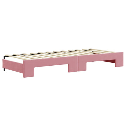 Divano Letto con Letto Estraibile Rosa 80x200 cm in Velluto