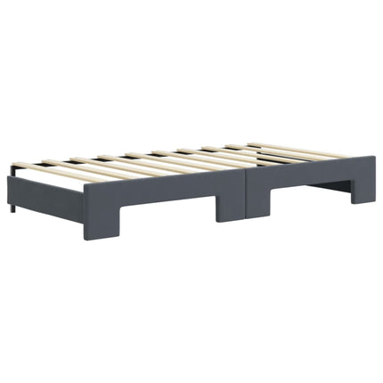 Divano Letto Estraibile Materassi Grigio Scuro 90x190cm Velluto