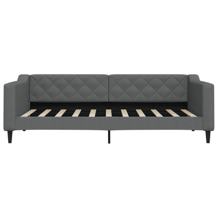 Divano Letto con Materasso Grigio Scuro 90x190 cm in Tessuto