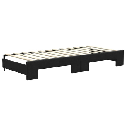 Divano Letto con Letto Estraibile Nero 80x200 Tessuto