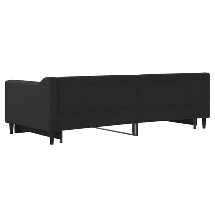 Divano Letto con Letto Estraibile Nero 90x200 cm in Tessuto
