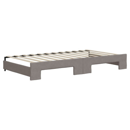 Divano Letto Estraibile con Materassi Tortora 100x200cm Tessuto