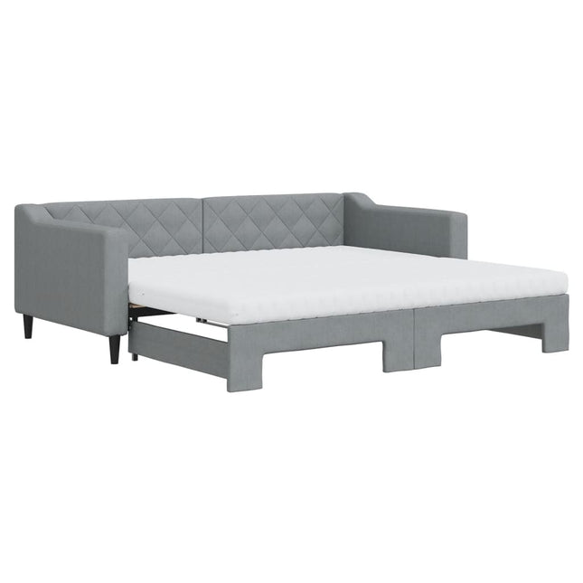Divano Letto Estraibile Materassi Grigio Chiaro 90x190 Tessuto