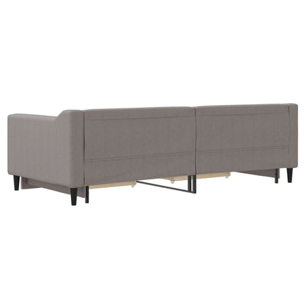Divano Letto Estraibile con Cassetti Tortora 90x200 cm Tessuto