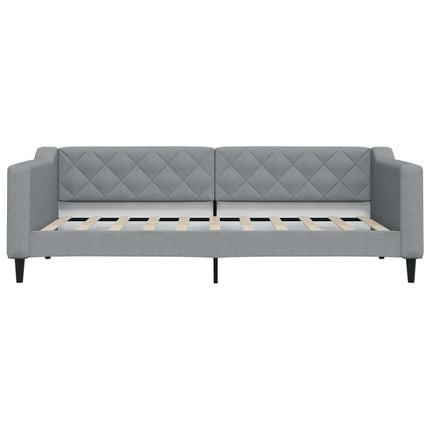Divano Letto Estraibile Cassetti Grigio Chiaro 90x190cm Tessuto