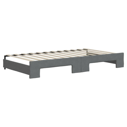 Divano Letto Estraibile Cassetti Grigio Scuro 100x200cm Tessuto