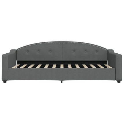 Divano Letto con Materasso Grigio Scuro 90x200 cm in Tessuto