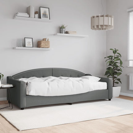 Divano Letto con Materasso Grigio Scuro 90x200 cm in Tessuto