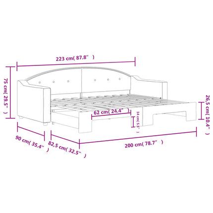 Divano Letto con Letto Estraibile Nero 80x200 Tessuto