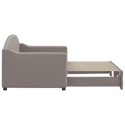 Divano Letto con Letto Estraibile Tortora 80x200 cm Tessuto