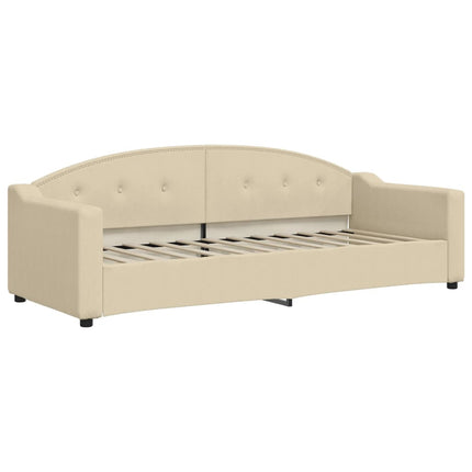 Divano Letto con Letto Estraibile Crema 80x200 cm Tessuto