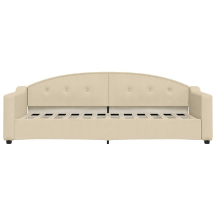 Divano Letto con Letto Estraibile Crema 80x200 cm Tessuto