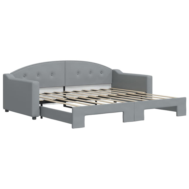 Divano Letto con Letto Estraibile Grigio Chiaro 90x190 Tessuto
