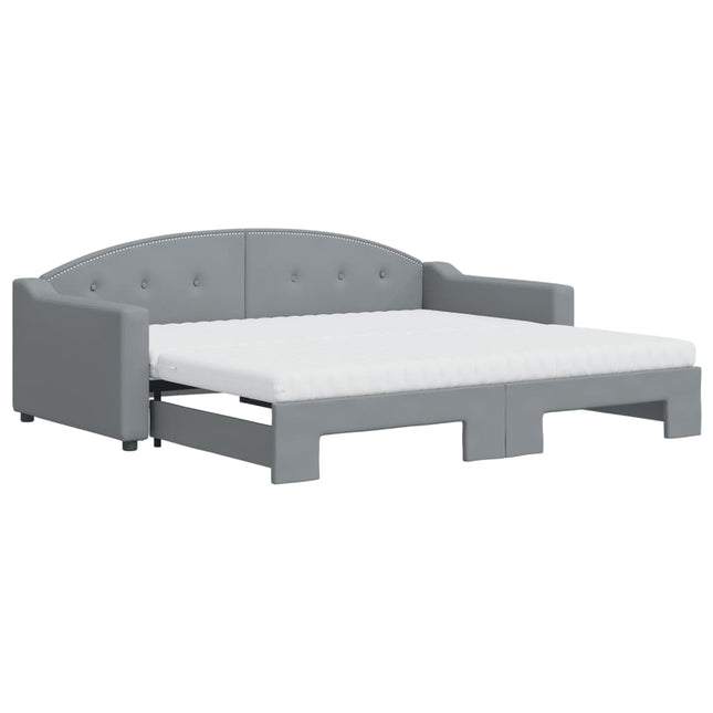 Divano Letto Estraibile Materassi Grigio Chiaro 90x190 Tessuto