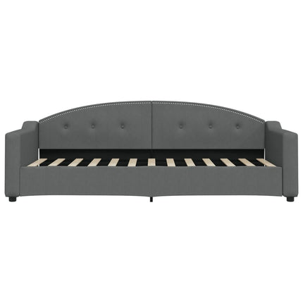 Divano Letto Estraibile Cassetti Grigio Scuro 80x200cm Tessuto