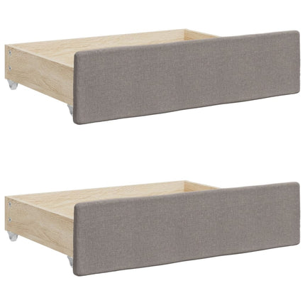 Divano Letto Estraibile con Cassetti Tortora 80x200 cm Tessuto