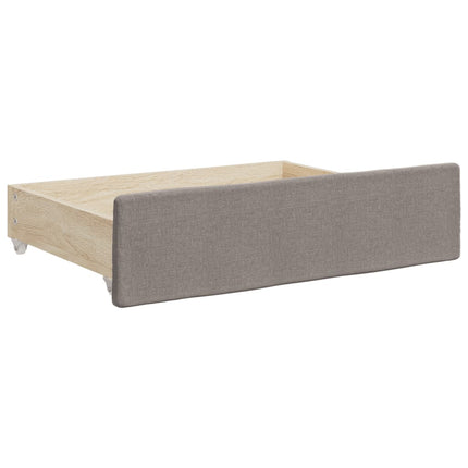 Divano Letto Estraibile con Cassetti Tortora 80x200 cm Tessuto