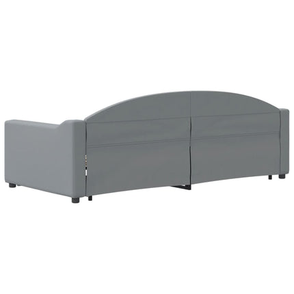 Divano Letto Estraibile Cassetti Grigio Chiaro 90x190cm Tessuto