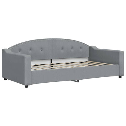 Divano Letto Estraibile Cassetti Grigio Chiaro 90x190cm Tessuto