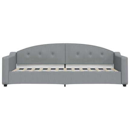 Divano Letto Estraibile Cassetti Grigio Chiaro 90x190cm Tessuto