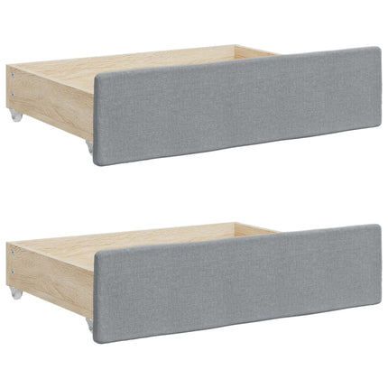 Divano Letto Estraibile Cassetti Grigio Chiaro 90x190cm Tessuto