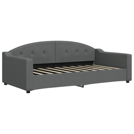 Divano Letto Estraibile Cassetti Grigio Scuro 90x190cm Tessuto