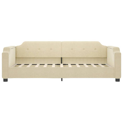 Divano Letto con Materasso Crema 90x200 cm in Tessuto