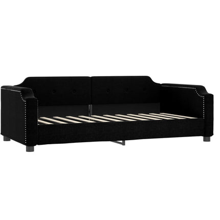 Divano Letto con Materasso Nero 90x190 cm in Tessuto
