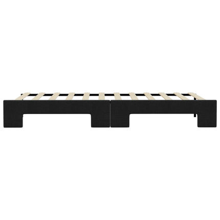 Divano Letto con Letto Estraibile Nero 90x200 cm in Tessuto