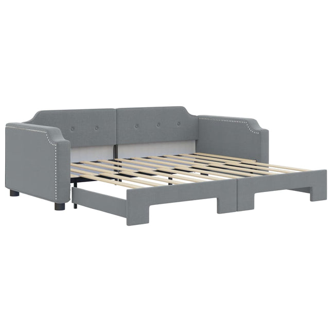 Divano Letto con Letto Estraibile Grigio Chiaro 90x190 Tessuto