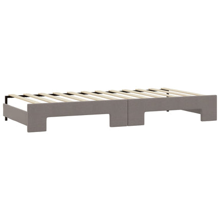 Divano Letto Estraibile con Materassi Tortora 80x200 cm Tessuto