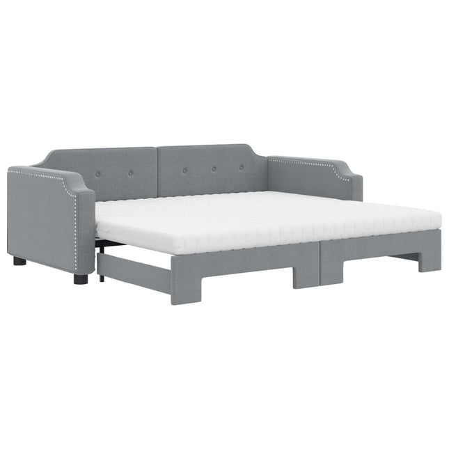 Divano Letto Estraibile Materassi Grigio Chiaro 90x190 Tessuto