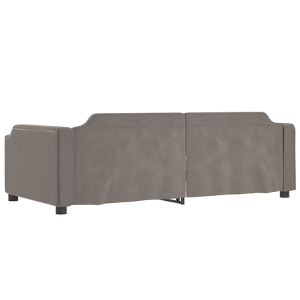 Divano Letto Estraibile con Cassetti Tortora 80x200 cm Tessuto
