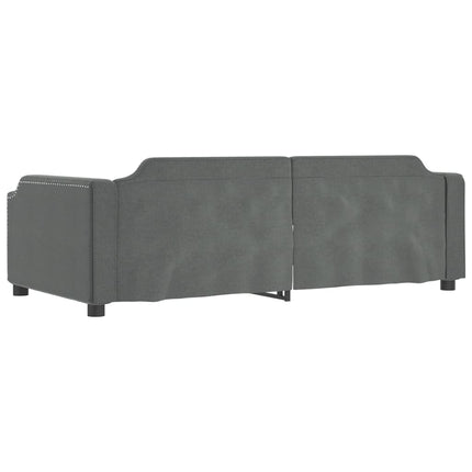 Divano Letto Estraibile Cassetti Grigio Scuro 90x190cm Tessuto