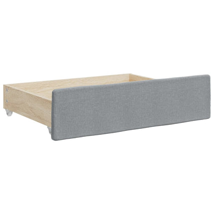Divano Letto Estraibile Cassetti Grigio Chiaro 90x190cm Tessuto