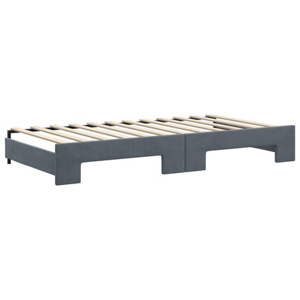 Divano Letto Estraibile Materassi Grigio Scuro 100x200 Velluto